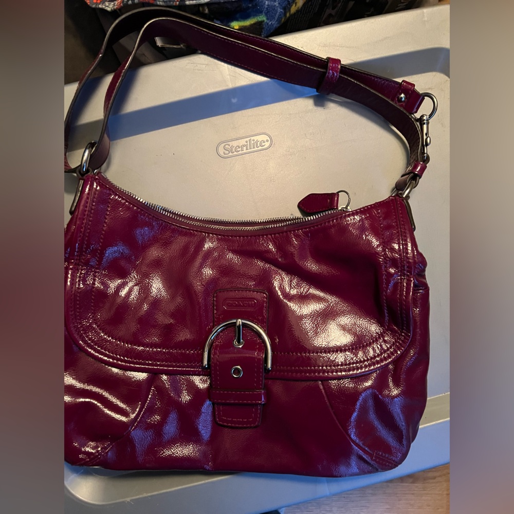 Coach Deep Burgundy Leather Shoulder Bag